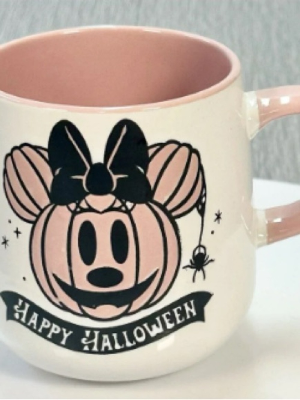 Pink Halloween Pumpkin Character Ceramic Mug - Cute Seasonal Coffee Cup